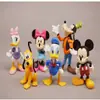 6 Muñecos de la Casa de Mickey Mouse Minnie Pato Donald Goofy Perro Modelo de Oficina Hecho a Mano Adorno de Coche de Dibujos Animados