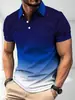 Camisa polo para hombre de moda, europea y americana, comercio exterior, degradado, corte slim, nuevo modelo transfronterizo en Amazon