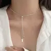 Collar de Cadena de Transferencia de Plata de Ley S925 para Mujer Cadena para Clavícula Versátil Elegante Collar Lujo Accesible Collares Cortos de Gama Alta Accesorios