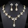 Collar de lujo con diamantes de imitación y pendientes para mujer, ideal para llevar en vivo y con explosiones.