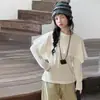 Moda Otoñal para Niñas Chal Elegante Camiseta de Manga Larga Conjunto de Pantalones Casuales 2026 Nueva Camiseta Base con Estilo para Niñas