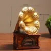 Tocadiscos Gramófono Nostálgico Retro Adorno Hogar Sala de Estar TV Gabinete de Vino Modelo Atrezzo Fotográfico Manualidad Decoración