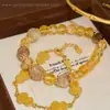 Pulseira de Citrino Loiro com Contas da Sorte e Riqueza - Novo Estilo 2025 para Mulheres, Luxo Acessível, Pulseira Exquisita de Nicho para Atrair Riqueza