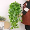 Simulação de rabanete verde para sala de estar, decoração de parede com plantas verdes, decoração de plantas, flores artificiais de vime, videira interna, cesta de plantas penduradas