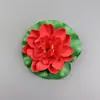 Lótus de Simulação 10cm 2 camadas pétalas pela metade decoração de paisagem aquática Lótus de Buda decoração de aquário pequeno lótus
