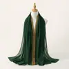 Escorregador de Chiffon Longo Dourado Floral Dupla Face Popular de Comércio Exterior Mais Vendido para Mulheres Lenço de Cabeça Shawl Versátil de Moda de Alta Qualidade Confortável
