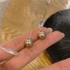 Pendientes Maillard de plata 925 para otoño e invierno, estilo vintage, color moca, dorado y marrón, con perlas, ligeros, lujosos, de alta gama.