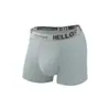 Ropa Interior Masculina al por Mayor Transfronteriza Suave Cinturón con Letras Hello Cómodo Transpirable Energético Cintura Media Calzoncillos Boxer para Hombre