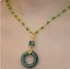 Nuevo Estilo Collar Colgante Hebilla de Paz, Estilo Étnico Nudo de Bambú Jade Imitación, Moderno Lujo Ligero Collar Colgante Hebilla de Paz