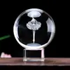 Bailarina de Ballet Cristal Tallado Interior Adorno 3D Estéreo Creativo Decoración de Escritorio Regalo Bola de Cristal Luz Nocturna Luminosa Personalizado