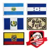 Parche Bordado de Bandera Nacional 8*5cm con Cierre de Velcro para Mochilas, Insignia Cuadrada para Sombreros y Decoración de Ropa