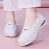 Zapatos de Enfermera con Amortiguación para Todas las Estaciones, Piel Genuina Suela Gruesa Antideslizante Suela Plana Suela Suave Transpirables Trabajo Médico Zapatos Blancos Dropshipping