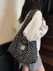 Bolsa de tela casual de gran capacidad para mujer 2026 Nueva moda Lunares Hombro Axila Viaje diario Tote Bolsa grande