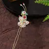 Grampo de cabelo chinês de alta qualidade com pérola e borboleta, grampo de cabelo feminino, adereço de cabeça para roupas chinesas antigas, acessórios de cabelo, acessórios de estilo nacional, atacado