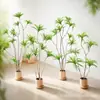 Planta Artificial de Madera Milenio Escandinavo Decoración Suave Planta Verde Falsa Adornos en Maceta Orquídea de Sangre de Dragón Artificial Ornamentos de Bambú