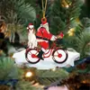 Decorações de Natal Transfronteiriças 2023 Pingentes para Casa Enfeites de Árvore de Natal Festa de Feriado Cachorro Chapéu de Natal Decorações Penduradas de Desenho Animado