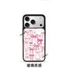Direto do fabricante: Capa de celular rosa com laço pintado em UV com borda preta para iPhone 15 Pro Max, capa protetora feminina