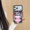 Funda de Teléfono Ins Flor Colorida Ojos Grandes Pequeño Jade Adecuada para Apple 17Pm Funda de Teléfono para Chicas con Buen Aspecto Iphone16/15