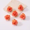Cabeças de flores de rosa artificiais, cabeças de flores pequenas, acessórios de cabeça florais, guirlandas, grampos de cabelo, adereços para fotos, flores decorativas, botões de flores para mesa de centro