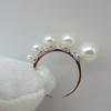 Anillo abierto de perla chapada en platino en plata esterlina S925 para mujer, joyería sencilla de moda para el dedo índice japonés y coreano en plata esterlina