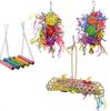 Xin Juguete Especial para Loro Juguete para Morder Juguete para Pájaro Bola de Ratán Cepillado Cuerda para Jalar Columpio Juego de 4 Piezas eaby