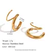 Pendientes de aro simples de doble capa enrollados, de venta caliente transfronteriza europea y americana, acero inoxidable chapado en oro de 18 quilates, pendientes de moda versátiles, joyería