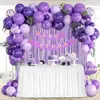 Kit Arco de Balões Roxo de Taro Venda Quente Transfronteiriça Cortina Metalizada Decoração de Fundo para Festa de Primeiro Aniversário Menina