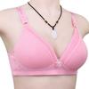 Nova Roupa Íntima de Renda com Furo Respirável Feminina Simples e Confortável Sutiã para Idosos de Tamanho Grande Sem Fio Feminino