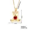 Colar Moxi Mulheres Color-free Zircon Love Bear Pingente Pendurado Ins Moda High-end Cadeado Clavícula Cadeia Colar Cadeia