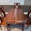 Mesa de Jantar e Conjunto de Cadeiras em Madeira Ébano Pequeno para Casa Madeira Maciça Telescópica Dobrável Novo Estilo Chinês Mesa de Jantar Simples Madeira de Tronco