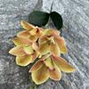 Orquídea artificial 3D EVA de 4 cabezas, pequeña, con tacto de cymbidium, ideal para decoración de hoteles y bodas, arreglos florales de simulación.