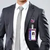 Porta Credencial de Control de Acceso para Trabajadores de Oficina, Correa de Cuello Retráctil, Tarjeta de Estudiante, Porta Credencial de Trabajo, Cubierta Protectora con Hebilla de Fácil Extracción, Estuche para Tarjetas, Credencial de Fábrica