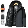 Chaqueta de plumón para hombre 2026 Invierno, Con capucha, Forro desmontable, Multifuncional para hombres de mediana edad de negocios, Abrigo cálido casual para exteriores