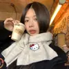 Cachecol de Tricô Bordado Gatinho Fofo Autêntico Hello Kitty Cachecol Shawl Quente Espesso de Inverno Feminino