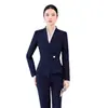 Jaqueta de Terno Cinza Outono/Inverno 2026 Tamanho Grande Elegante Terno Feminino Traje de Negócios Hotel Loja de Joias Uniforme de Trabalho