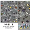 Nueva manicura primaveral colorida con pequeñas flores silvestres, pegatinas de manicura con relieve, pintura al óleo romántica, pegatinas frescas, sencillas y bonitas para uñas.