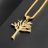 Collar Popular Transfronterizo de Acero Inoxidable Hueco Árbol de la Vida, Colgante Personalizado Simple con Forma de Árbol, Joyería para Hombres y Mujeres al por Mayor