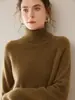 Suéter Feminino de Tricô Cashmere com Gola Alta e Manga Raglan Elegante para Trabalho Casual Simples Solto Manga Longa Top Básico