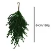 Decoración colgante de pino Norfolk con diseño de gota de agua de cola de fénix, popular decoración navideña verde para colgar en la pared, decoración navideña artificial