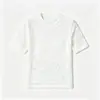 Top de Punto con Pliegues de Manga Corta Estilo Casual Francés para Mujer 2026 Otoño Nueva Llegada Top Base Fino de Acetato con Cuello Semi-Alto