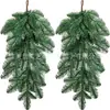 Pino plano colgante de Navidad transfronterizo de Amazon, vegetación artificial para decoración de chimenea, marco de puerta y barandilla de escalera