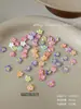 Accesorios para uñas con diseño de flor de cinco pétalos en degradado multicolor, flores pequeñas tridimensionales en degradado fresco estilo pastoral, accesorios para uñas DIY al por mayor