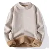 Tejido de punto con media cremallera para hombre, Otoño e Invierno, Terciopelo Espesado, Cuello alto medio, Tejido de punto de una pieza para hombre, Cálido de Invierno