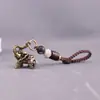 Colgante Creativo de Elefante de Latón para la Suerte Mini Colgante de Llavero de Elefante para Coche Accesorios de Colgante de Cordón Personalizado Retro
