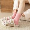 Calcetines Gruesos de Otoño e Invierno de Terciopelo de Visón Hasta Media Pantorrilla para Mujer Bordados de Corazón Calcetines de Felpa Calcetines Peludos Cálidos Rosados