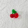 2cm color transparente cereza pequeña agujero para colgar accesorios de resina llavero diy colgante para teléfono móvil accesorios para coche materiales de accesorios