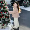 Chaqueta de Felpa Forrada para Niña 2026 Nuevo Estilo Otoño/Invierno para Niña Chaqueta Integrada de Piel Rosa y Piel de Cordero Chaqueta Cálida Acolchada de Algodón Invierno