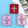 Nuevo Colgante Cruz Rectangular Creativo Más Vendido Colgante Individual Material para Accesorios DIY Placa Aleación Galvanizada Al Por Mayor