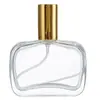 Botella de Perfume Plana Conveniente de 50 ml Botella Vacía de Perfume Botella Dosificadora de Gama Alta Botella con Atomizador Tipo Pulsador Venta Directa de Fábrica en Stock