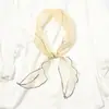 [Mitad Red y Mitad Hilo] Bufanda Pequeña de Seda con Patrón de Diamantes Primavera y Verano Bufanda Ins para Mujer Larga Versátil Bufanda Pequeña Coreana Lazo para Bolso